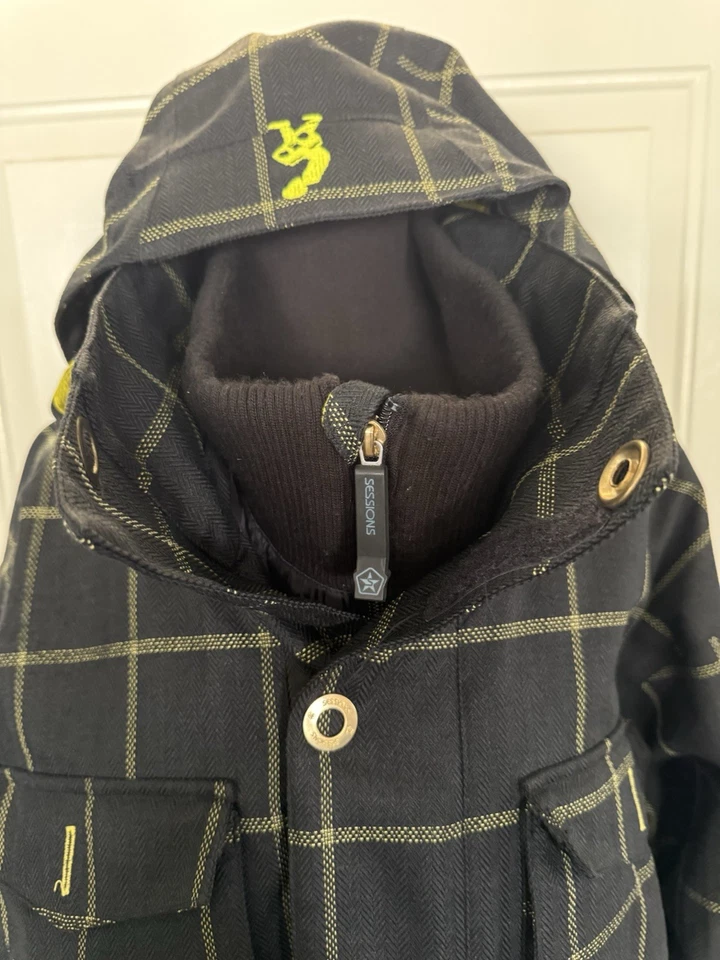 Chaqueta Sessions Ski Snowboard Para Hombre Med Recco Advance Rescue Technology Negra/Grita Foto 2 de 4