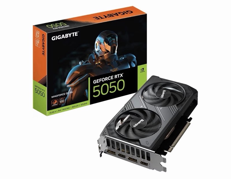 GIGABYTE GeForce RTX 5050 WINDFORCE OC 8G Graphics Card - 8GB GDDR6, 128bit