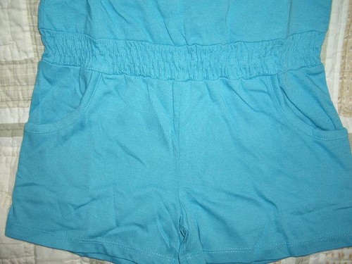 NWT Girls Size 6X Star Ride Aqua Smocked Romper Halter Style TWINS - Picture 3 of 3