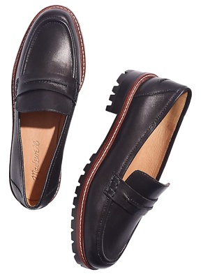 NEW MADEWELL BLACK THE CORINNE LUGSOLE LOAFERS SHOES NE526  display picture 3