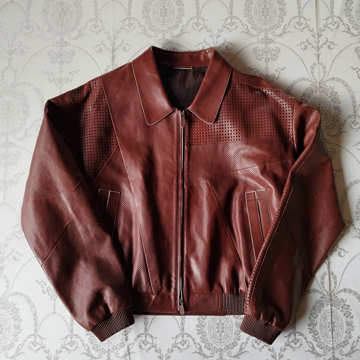 NWT Ermenegildo Zegna Couture leather oversized jacket Size