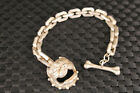 chinese old tibet silver hand carved dog statue bracelet collectable gift