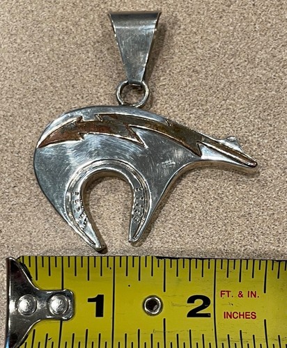 BENNY BENALLY NAVAJO STERLING SILVER BEAR PENDANT - Picture 8 of 8