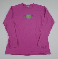 Vintage Nike Girl Power Swoosh Print Long Sleeve T Shirt Air Pink Rare USA Made