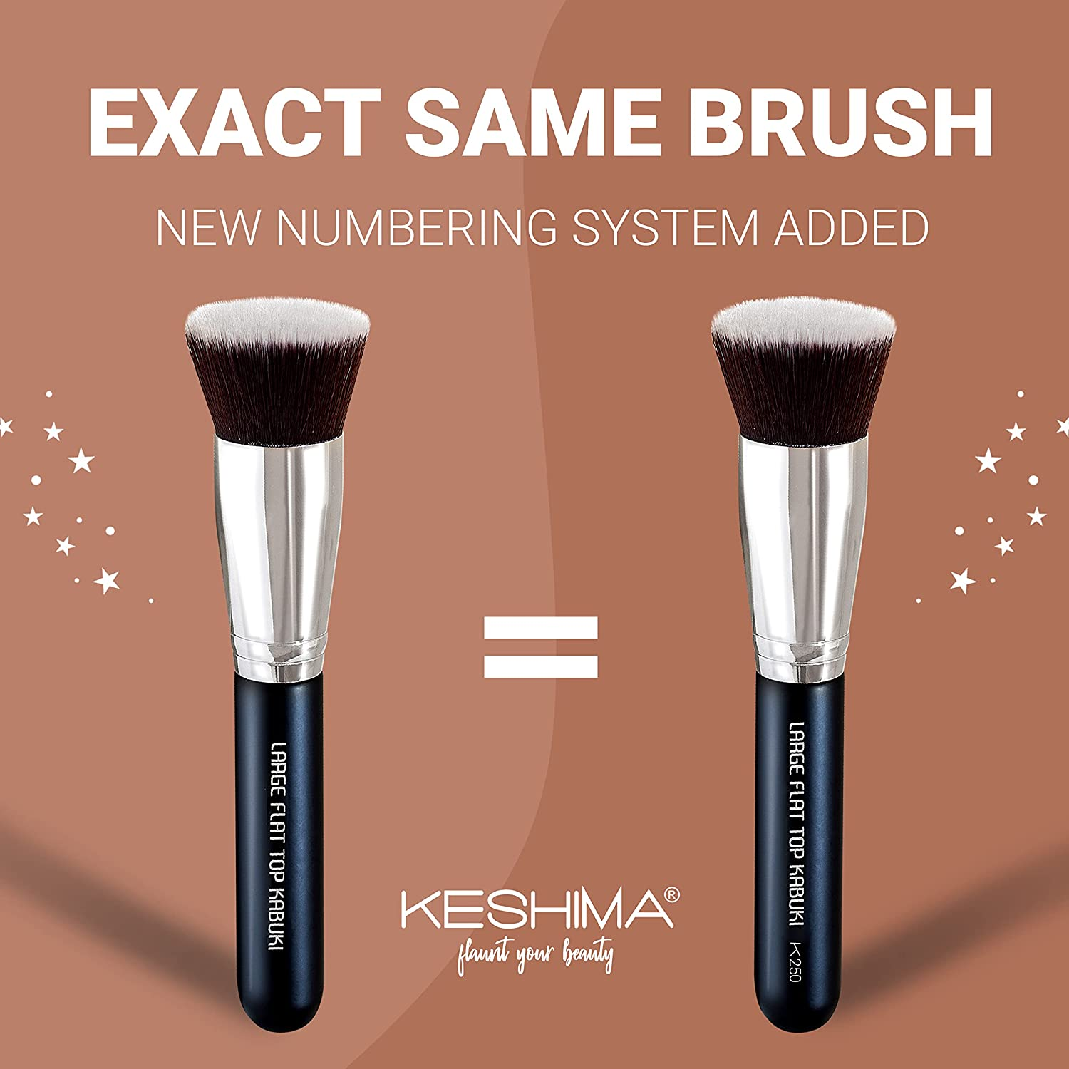 Large Flat Top Kabuki Foundation Brush by Keshima Premium Makeup