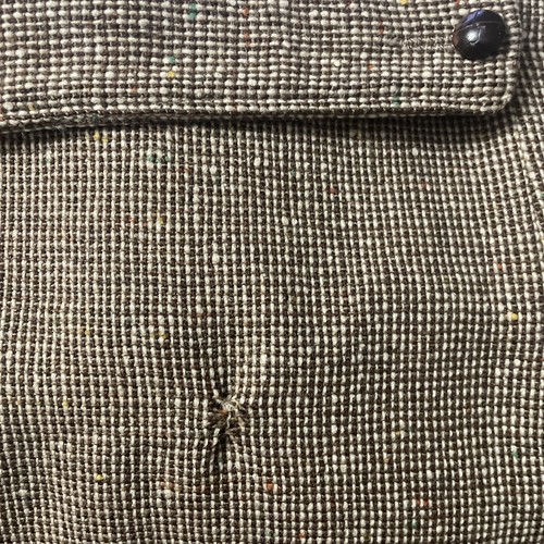 Vintage 50's Berkray Brown Donegal Tweed Heek Suede Western Sport Coat Size 42 - Bild 12 von 13