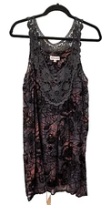 Sarah Jane Dress Size AU/UK 12 US 8 Midi Silk/Lace/Velvet Black Red Vintage Boho