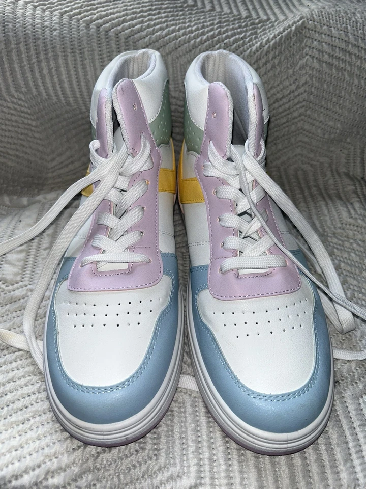 Pony город крылья Hi туфли пастель белый многоцветный PP2 кроссовки высоты женщин 9 М - Изображение 4 из 4