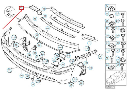 Neu BMW 7 E65 Stoßstange vorne rechts Gitter Gitter ACC 51117056096 - Bild 9 von 10