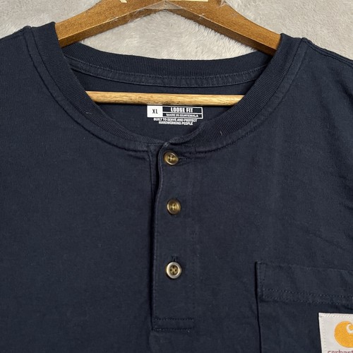 Carhartt Henley logo Microsoft da uomo ricamato manica lunga taglia XL vestibilità sciolta - Foto 6 di 11