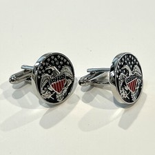 USA Flag Eagle Cufflinks For Men Birthday Wedding Gift Star Eagle Round Cufflink
