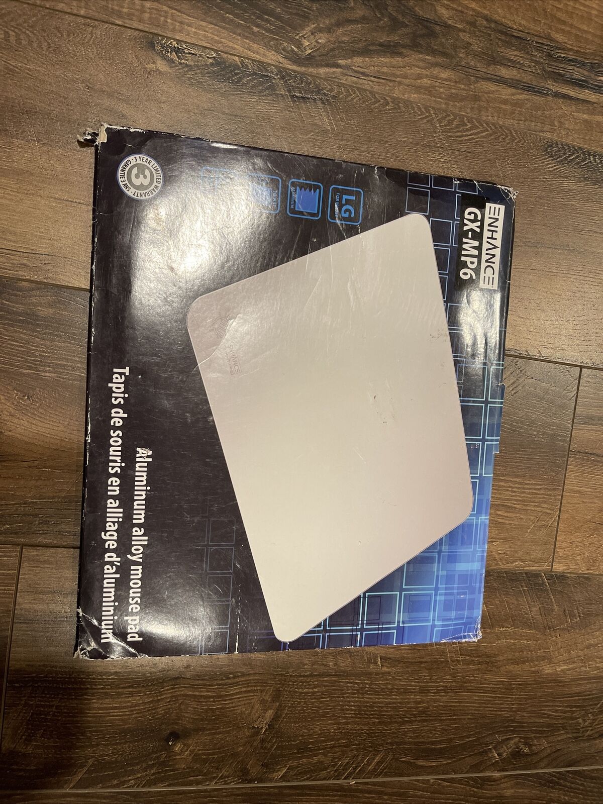 Aluminum Mouse Pad with Natural Rubber Backing & Low-Friction Tracking Surface