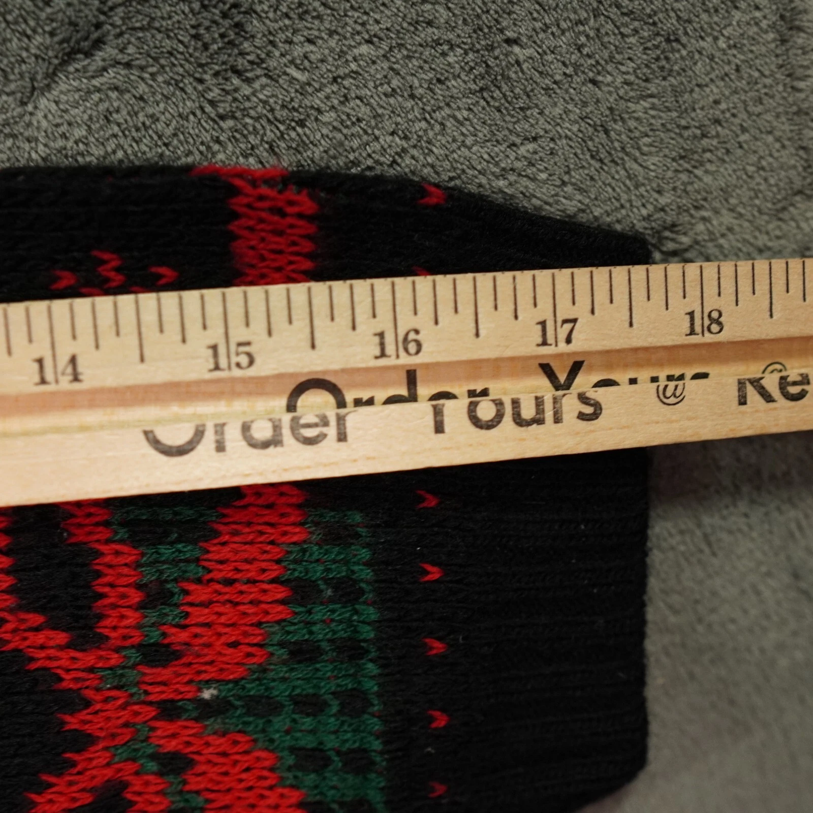 VTG Adele Sweater Womens Large? 42" Black Green Red Ugly Christmas Tree July Bow