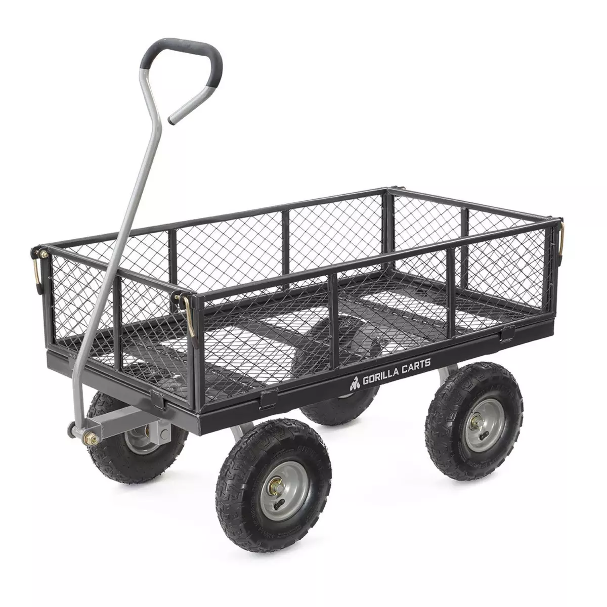 Gorilla Cart 800 Pound Capacity Solid Steel Outdoor Utility Wagon Cart Black