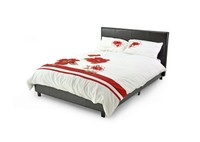 Modern Brown Faux Leather Bed Frame-double4'6- Factory Return-097 Modern Brown Faux Leather Bed Frame-double4'6- Factory Return-097