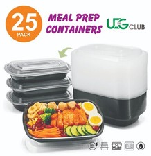 25 Pack Meal Prep Containers Reusable Food Storage Lids Microwavable 24oz 28oz 3