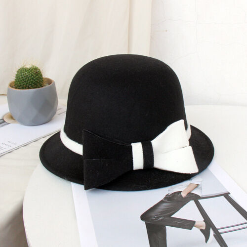 Fascinator Hat Bowler Hat Bucket Wool Crushable Vintage Flower Cloche Round Hats - Picture 59 of 93