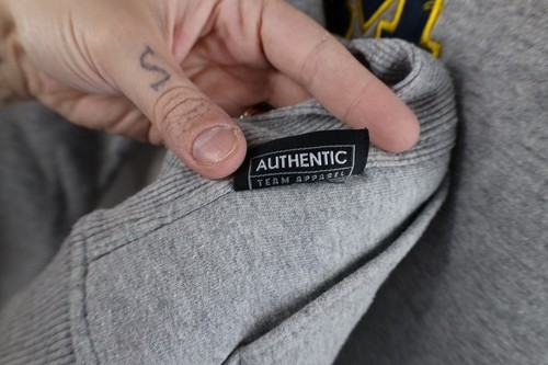 Vtg Nike Boys L Travis Scott Center Swoosh University of Michigan Hoodie Gray - Picture 7 of 15