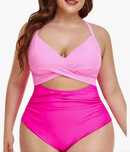 Eomenie Women's One Piece Swimsuits Tummy Control Cutout High Waisted Size 20W