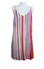 Forever 21 Contemporary Stripe Dress Medium NWT Red Purple Sleeveless Strappy