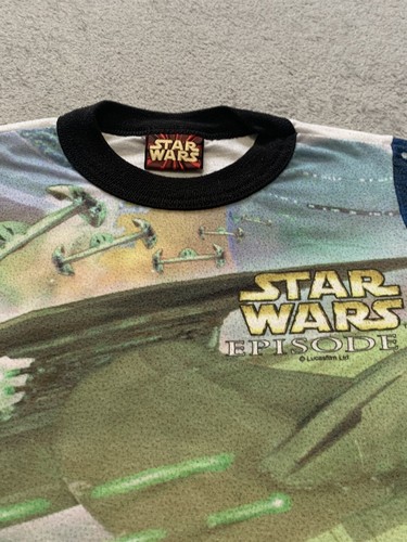 Vintage Star Wars Episode 1 T-Shirt Size Youth Sm (6-7) Multicolor Racer - Picture 4 of 13