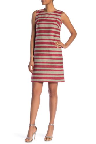 NWT Lafayette 148 New York Twiggy Woven Stripe Shift Dress $568 – Size 12 - Zdjęcie 1 z 2