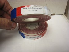 2 ROLLS 3M BRZ983L WHITE  RED Reflective Diagonal Stripe Tape 3/4" x 50'