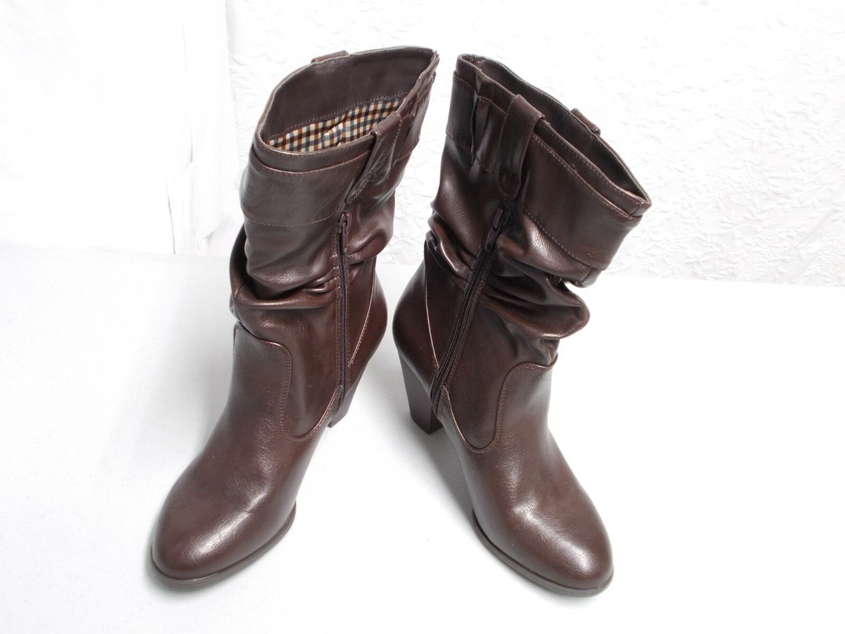 WHITE MOUNTAIN Rondo Women's Brown Fashion Mid-Calf Heel Boots Size M