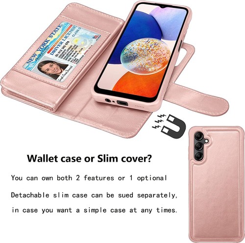 Funda de cuero billetera con soporte para teléfono Samsung Galaxy A15 A14 A54 5G A03S A13 - Imagen 22 de 75