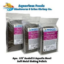 Axolotl 1/8" Soft Moist Sinking Pellets. Aquatic Newts, Shrimp, Tropical Fish