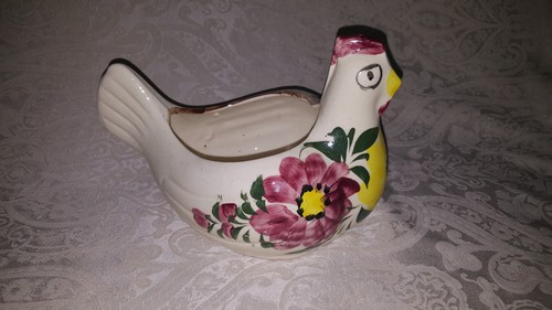¿Cerámica rara de Blue Ridge Southern? Gallo/plantadora de pollo de 10" pintada a mano de EE. UU. - Imagen 9 de 12