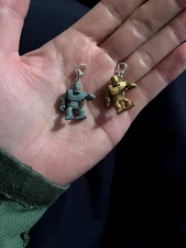 Square Enix Dragon Quest Stone Golem Gold Golem Micro Figure Charms Zip Pulls 2x