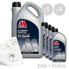 Car Engine Oil Service Kit 9 LITRES Millers Oils XF LONGLIFE 5W-40 5W40 9L 8.44 per litre
