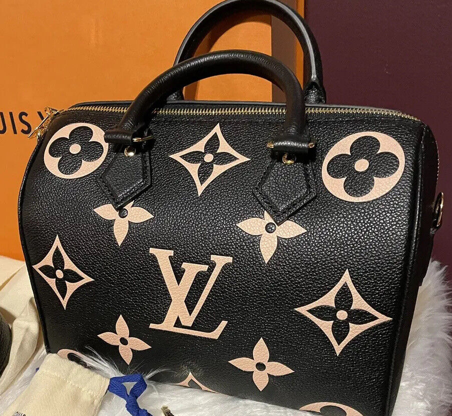 Louis Vuitton Speedy Bandouliere 25 Bicolor Monogram Empreiente Leather Box