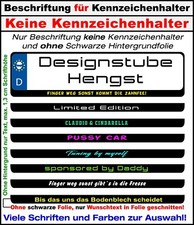 Wunschtext für 2 Kennzeichenhalter 20 cm Funaufkleber Tuning Sticker kein Druck