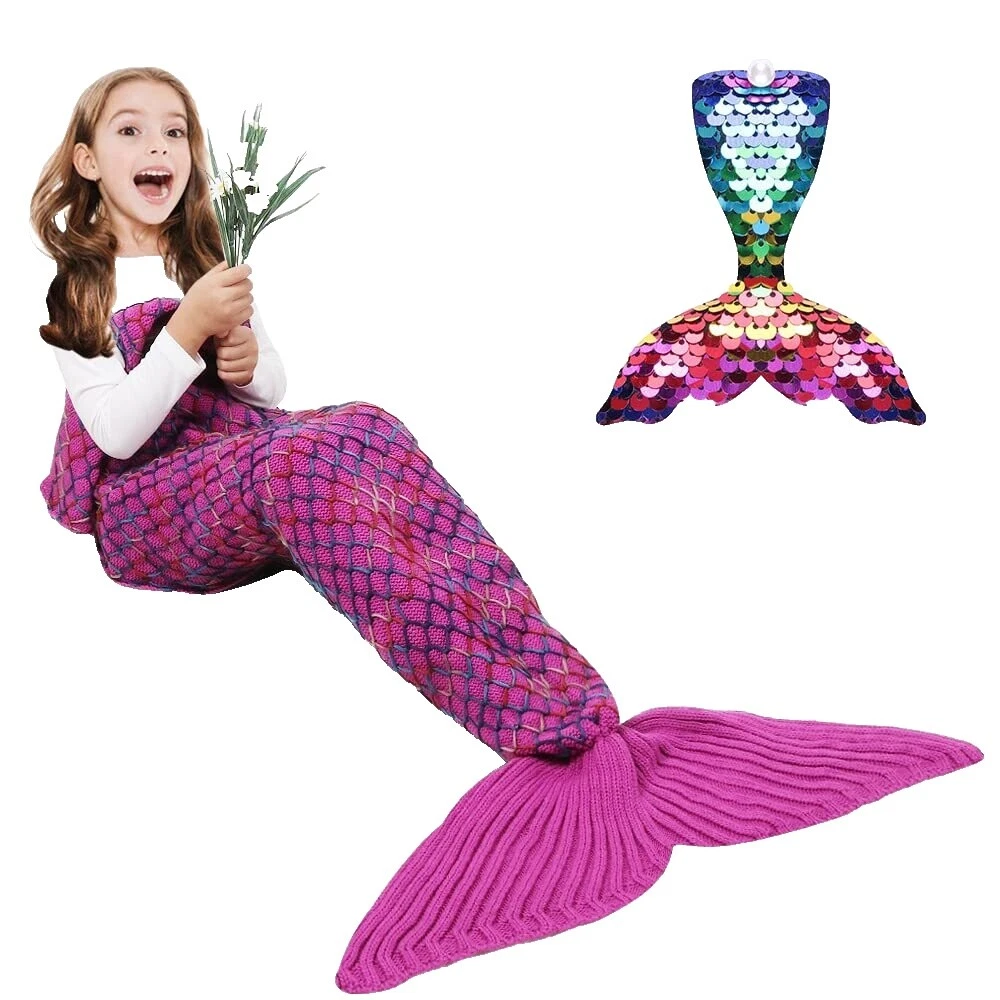 Polyester Mermaid Tail Animals Blankets & Throws