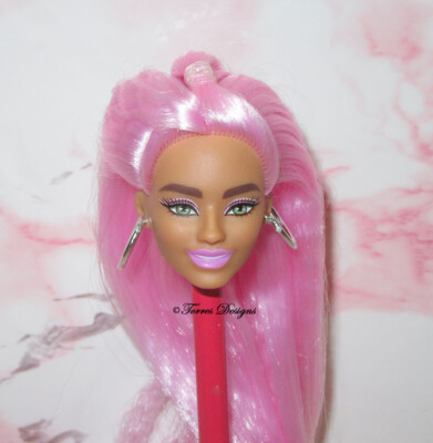 New Barbie Extra 30 Looks AA Doll Head Light Pink Hair for OOAK