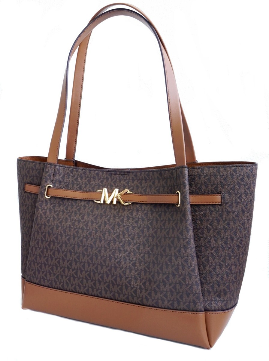 Michael Kors 35S3G6RT3B Reed Large Logo Tote Bag IN BROWN