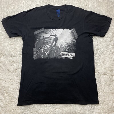 Steve Aoki Shirt Mens Large Black DJ Producer Music Concert