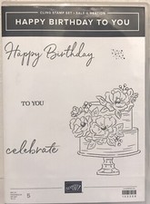 Stampin Up Happy Birthday To You - Rubber Stamp Set of 5 Cake Celebrate New  