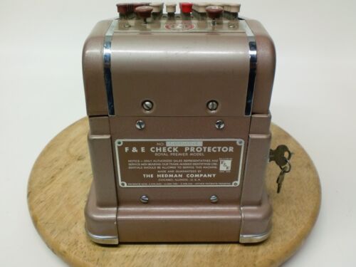 Protezione assegni vintage F&E Hedman Company con chiavi modello Royal Premier - Foto 7 di 9