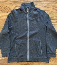 TASSO ELBA Mens Grey Mock Neck Full Zip Cardigan Sweater Size XL