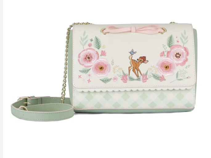 Loungefly Disney Bambi Springtime Gingham Crossbody New - Image 2 of 4
