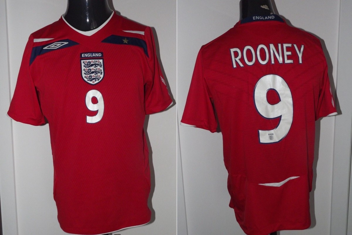 2008-10 England Rooney #9 Away (M) Shirt Jersey Trikot Maillot