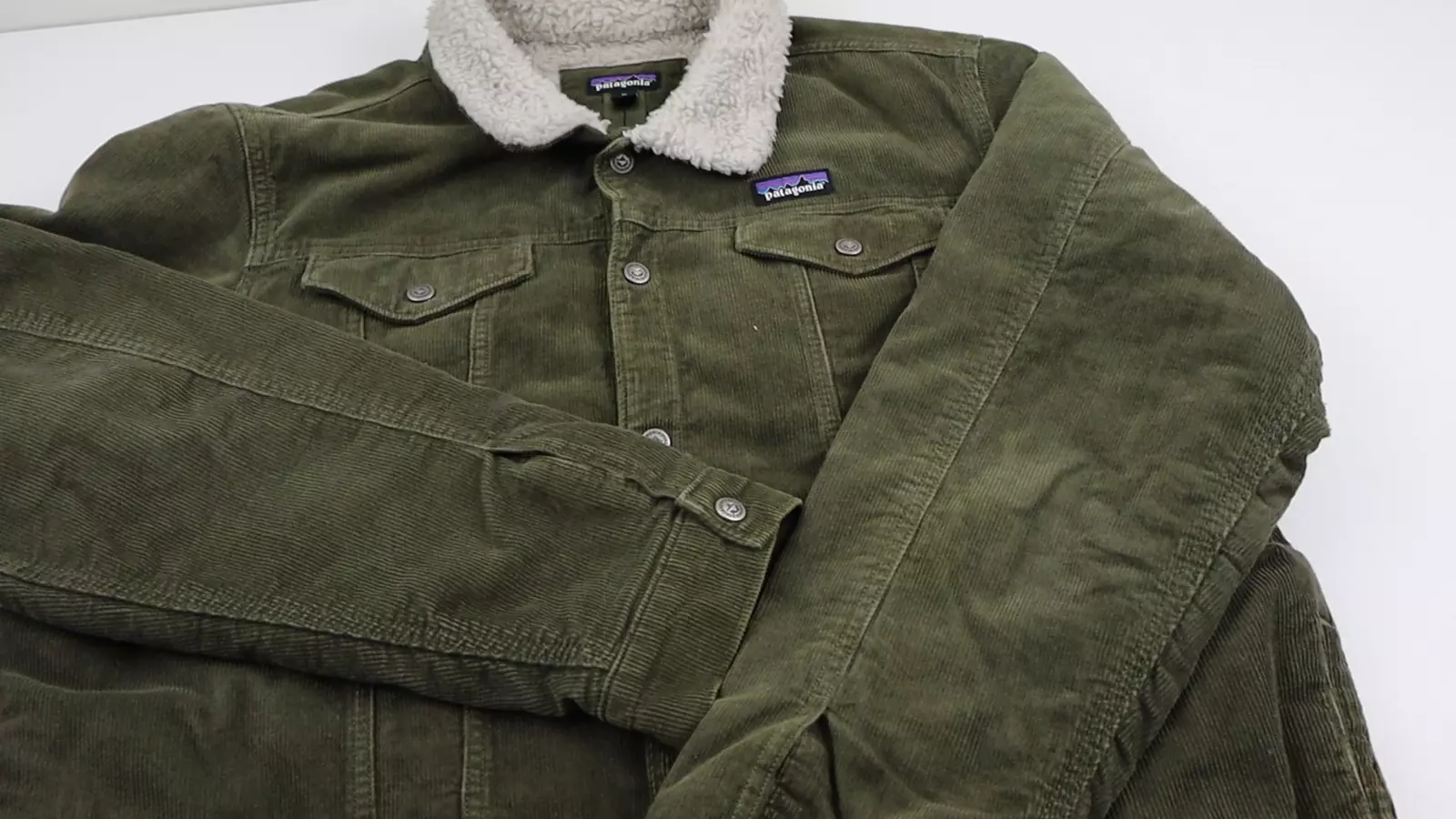 patagonia sherpa fleece pile lined corduroy trucker jacket