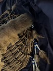Wall Hanging Handmade Woven Basket Skin Leather Fur And Feather Beads — photo 8