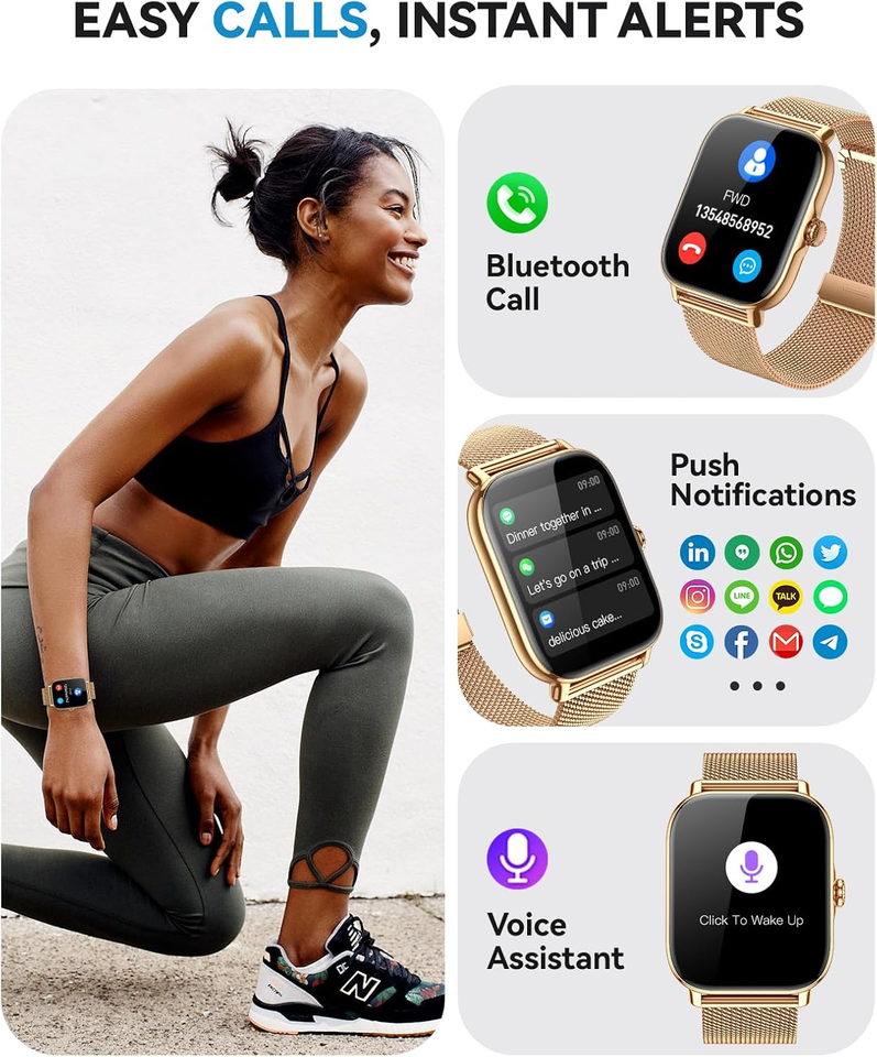 Smart Watches for Women Men (Make/Answer Calls), Steps Counter Fitness ...
