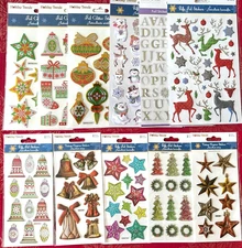 YOU CHOOSE - RARE & BEAUTIFUL PUFFY FOIL & GLITTER CHRISTMAS 3D STICKERS