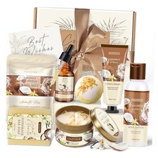 Gifts for Women Happy Birthday Gift Baskets, Bath and Body Gift Set Brown