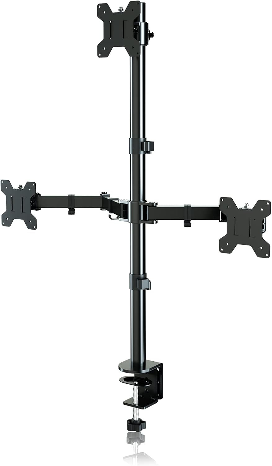 Suptek Triple Monitor Mount for 13""-27"" Screens | Monitor Arm Clamp Tilt Swivel